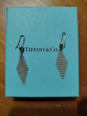 Tiffany & Co. Sterling Silver Mesh Drop Earrings - Silver